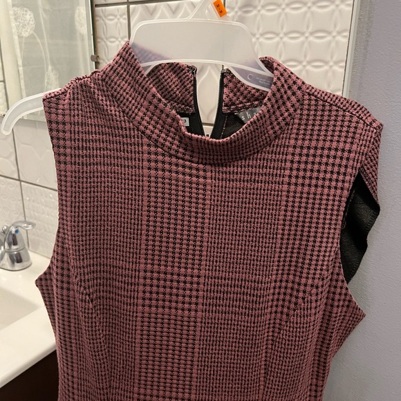 Sharagano sleeveless dress pink and black plaid print - size 10 - Picture 2 of 5